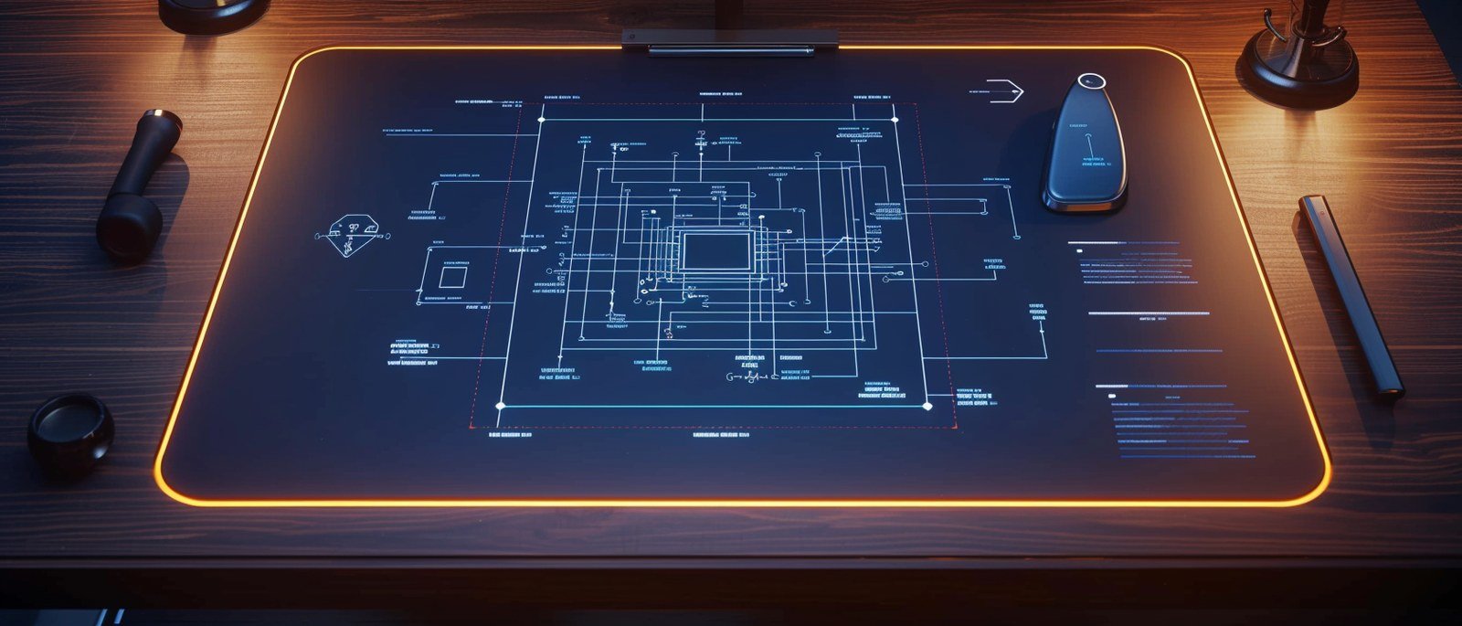 XCT design-brief schematic rendered on a desk surface, from The X Collective platform.